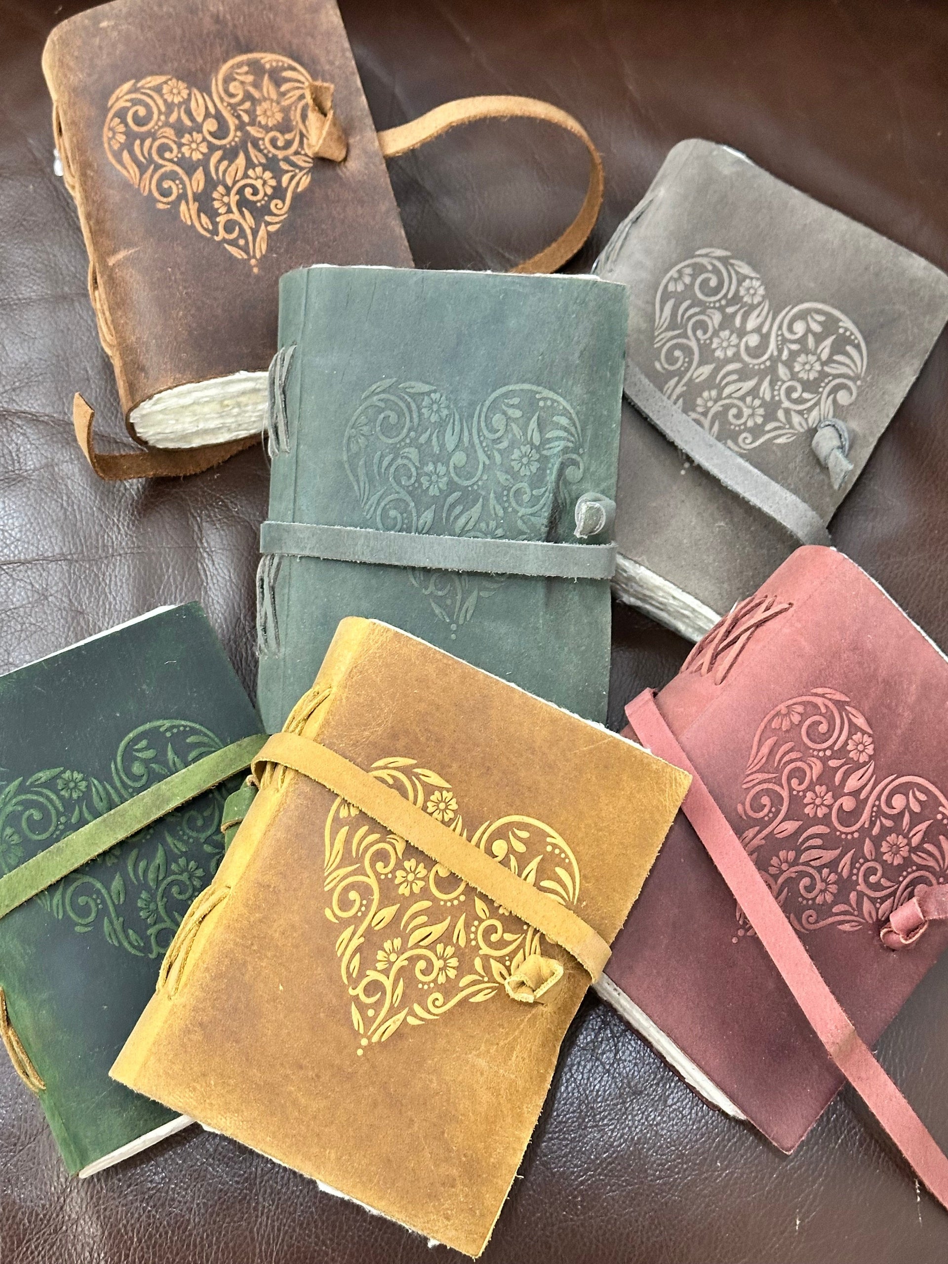 Journal - Leather Heart Embossed K & K Interiors Journal