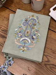 Journal w Embroidered Paisley Design K & K Interiors Journal green