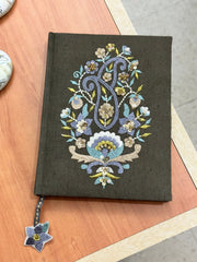 Journal w Embroidered Paisley Design K & K Interiors Journal Charcoal