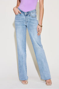Thumbnail for Judy Blue Full Size V Front Waistband Straight Jeans Trendsi Jeans Light / 0