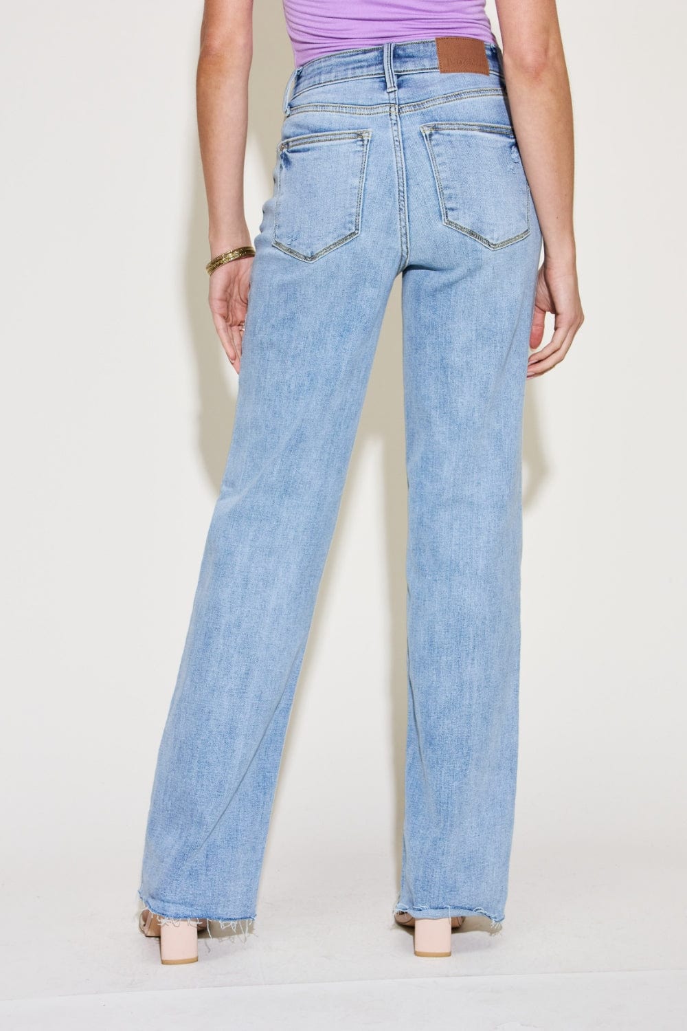 Judy Blue Full Size V Front Waistband Straight Jeans Trendsi Jeans