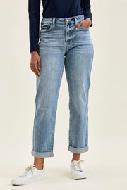 Judy Blue Mid Rise Boyfriend Jeans, Light Wash JUDY BLUE Jeans 5(27)
