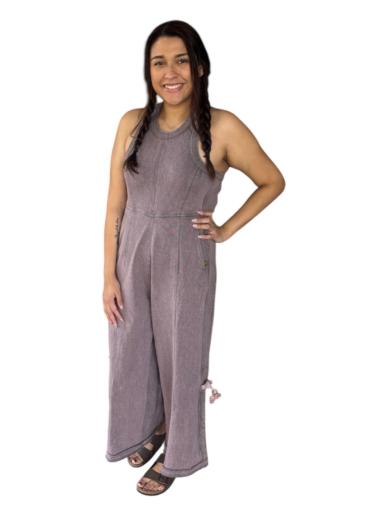 Jumpsuit Washed Dark Grey by Simply Southern Simply Southern Romper