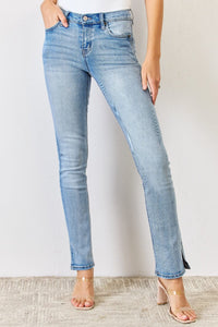 Thumbnail for Kancan Full Size Mid Rise Y2K Slit Bootcut Jeans Trendsi Jeans Medium / 1(24)