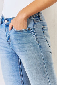 Thumbnail for Kancan Full Size Mid Rise Y2K Slit Bootcut Jeans Trendsi Jeans