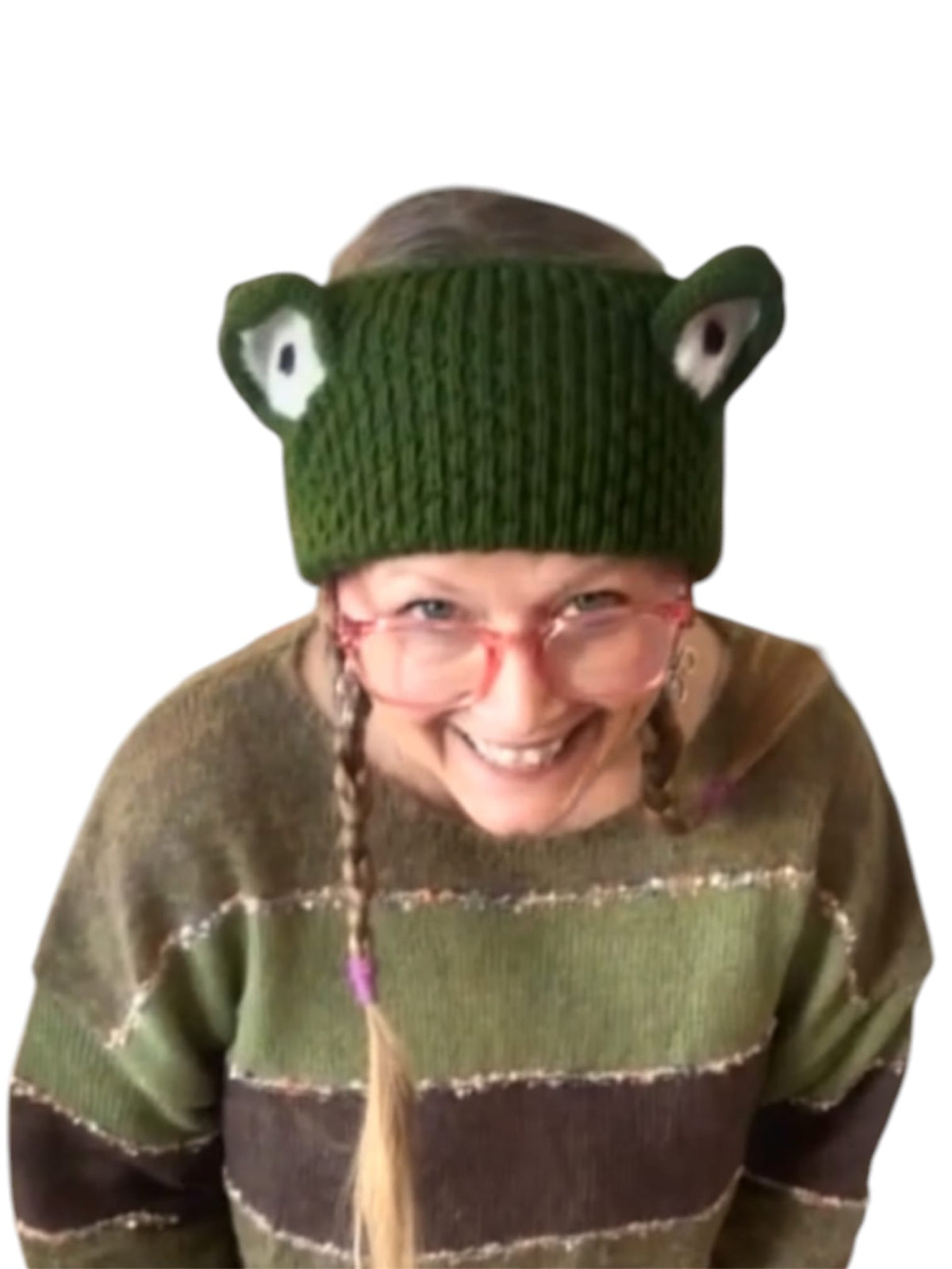Kermit Frog Headband Hand Crochet Peruvian Trading Co LLC Accessories