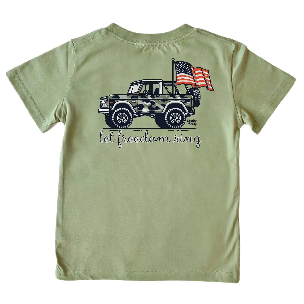 Kids' Let Freedom Ring Short-Sleeve Tee: Light Olive / XS (4/5) / Pocket Cardin McCoy
