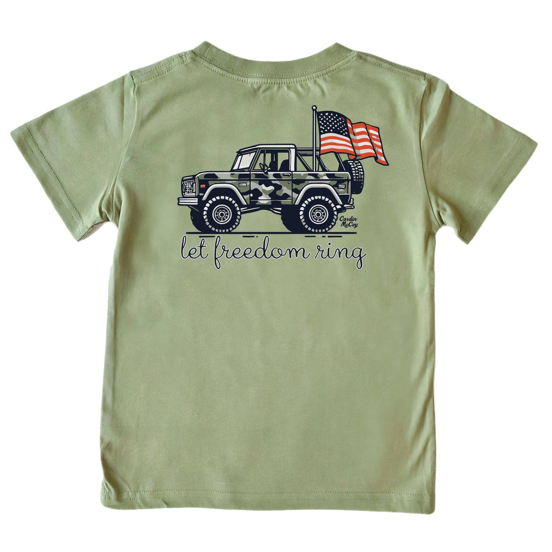 Kids' Let Freedom Ring Short-Sleeve Tee: Light Olive / XS (4/5) / Pocket Cardin McCoy