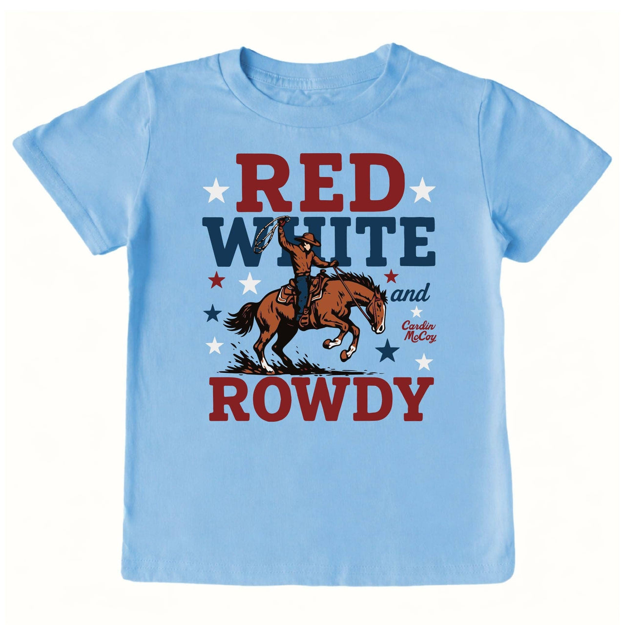 Kids' Red, White and Rowdy Front Short-Sleeve Tee: Light Blue / XXS (2/3) / Front Cardin McCoy
