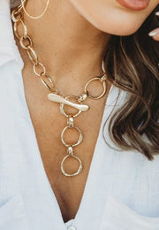 Kirby Chunky Open Link Chain Necklace, Gold Leslie Curtis Jewelry Design