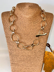 Kirby Chunky Open Link Gold Chain Necklace, 17 Inch LESLIE CURTIS JEWELRY DESIGNS Necklace