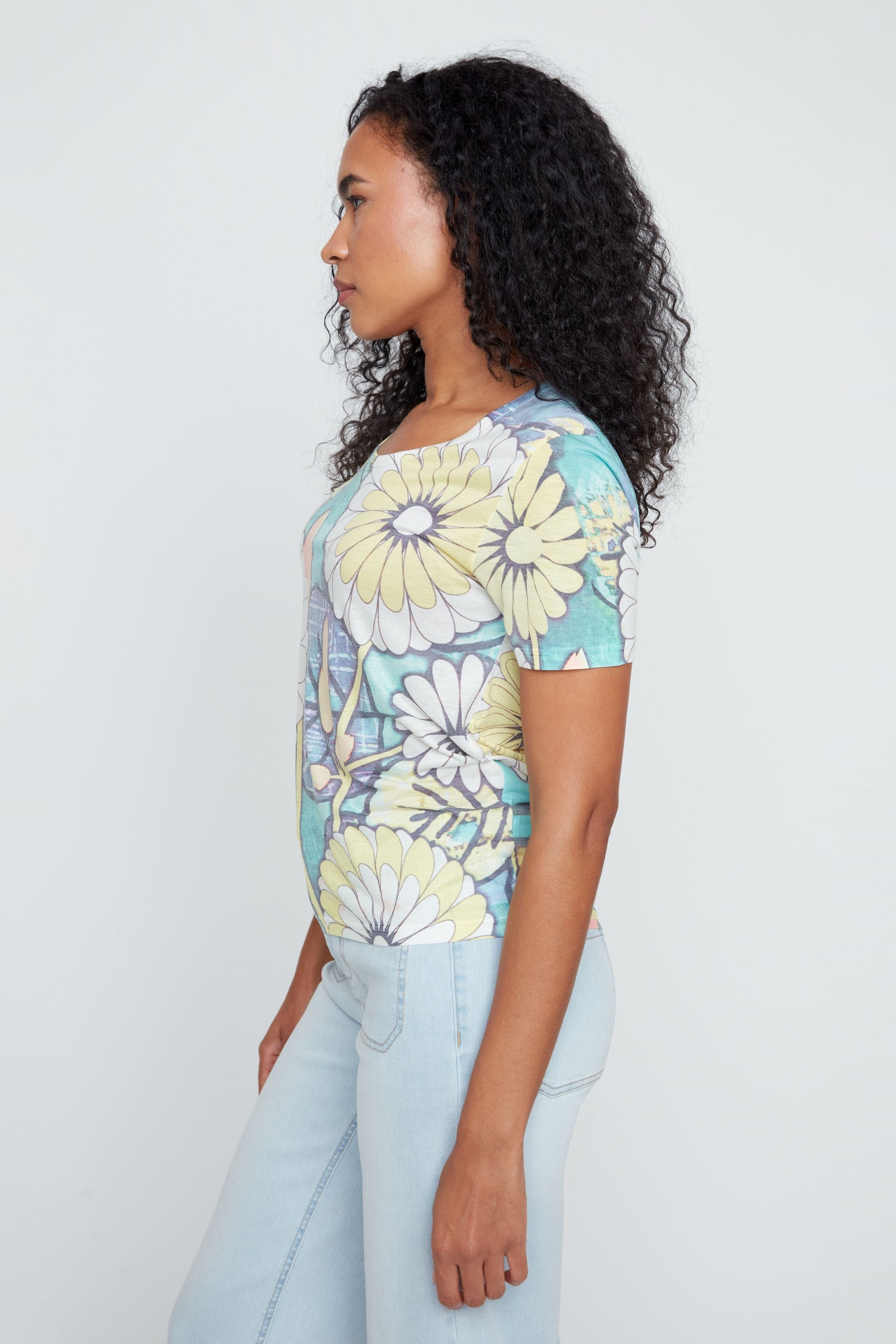 Knit Top in Corn Combo by Renuar Corwik | Renuar Casual Top