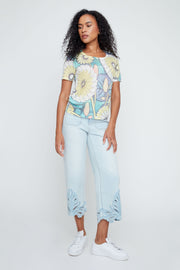 Knit Top in Corn Combo by Renuar Corwik | Renuar Casual Top