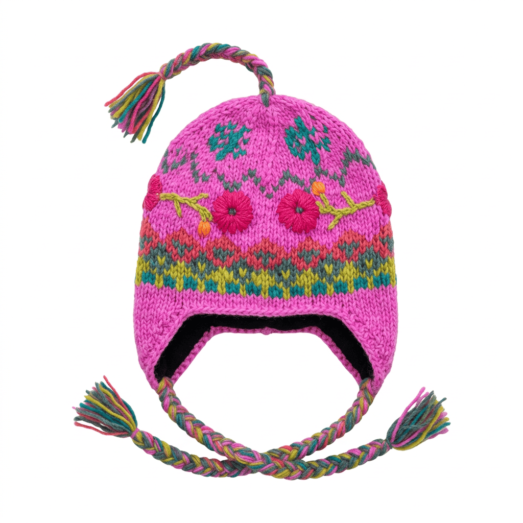 Knit Wool Hat with Tassels - Floral Ganz Winter hat