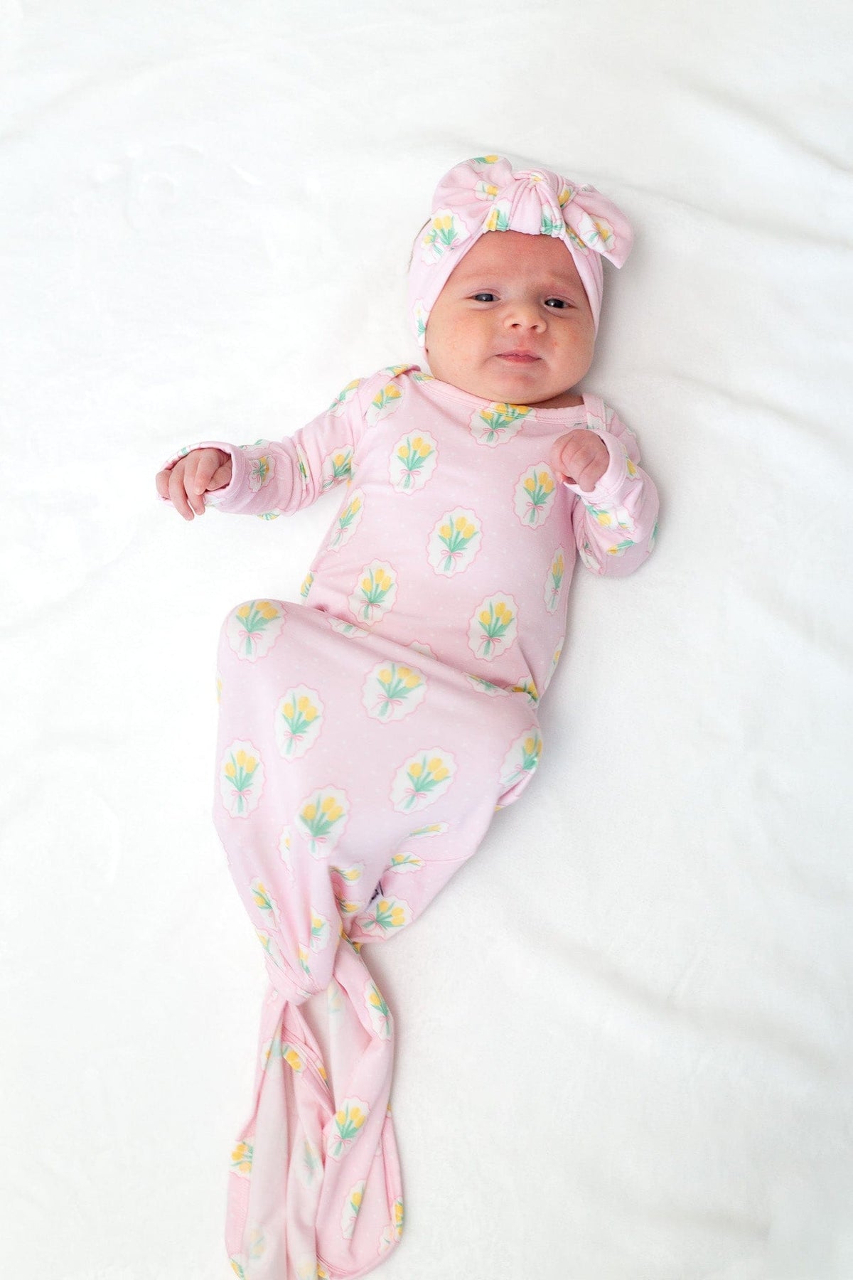 Knotted Infant Gown - Fancy Tulip Goosies 1-piece