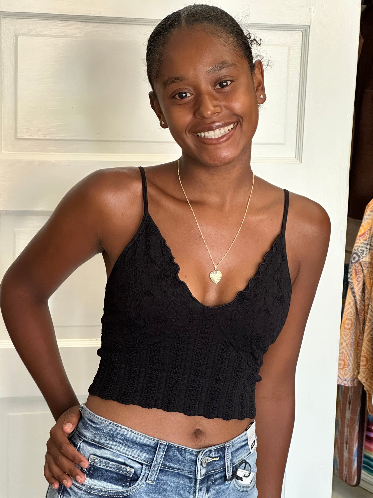 Lace Textured Bralette Black NIKIBIKI Tank