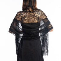 Thumbnail for Lace Wedding Wraps, Evening Shawl - Cover ups - Black The Snug Owl