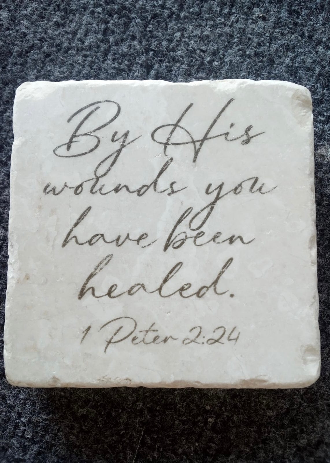 Large Scripture Stone from Ephesus Twelve Stone Art Inspiration 1 Peter 2:24