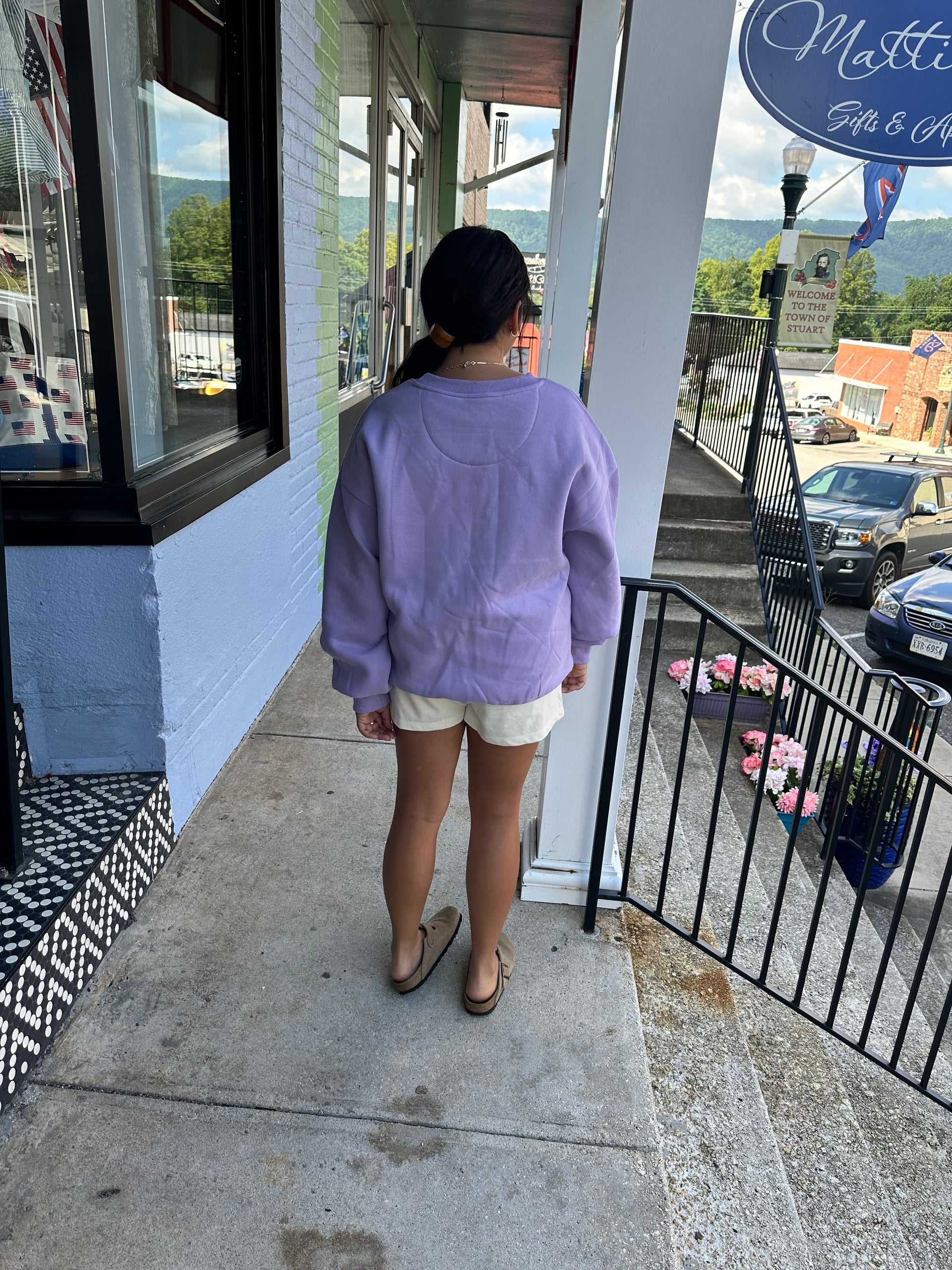 Lavender LuLu Mac Sweatshirt w CamouflageAppliqué Girlie Girl / LuLu Mac Sweatshirt