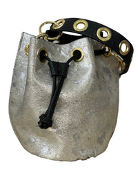 Thumbnail for Leather Bucket Bag Charlie Leather Silver