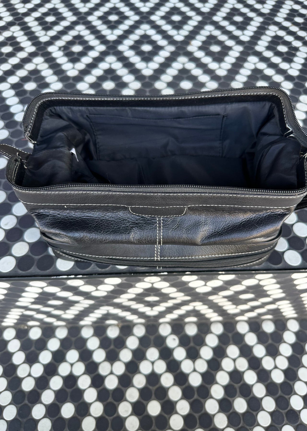 Leather Dopp Kit in Black Mattie B's Gifts & Apparel