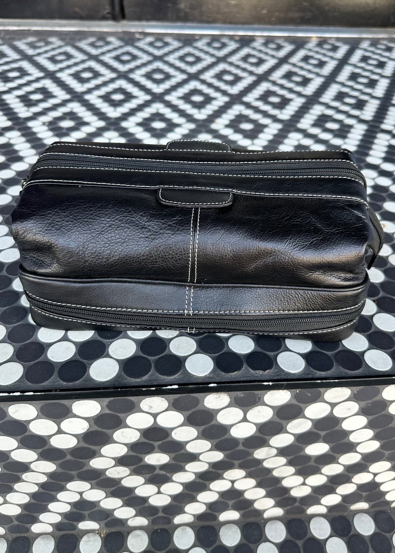 Leather Dopp Kit in Black Mattie B's Gifts & Apparel