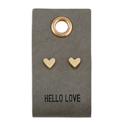 Leather Tag Heart Earrings Creative Brands Earrings