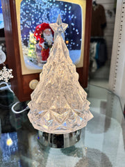 LED Shimmer Silver Tree Acrylic Lantern Ganz Water Globe