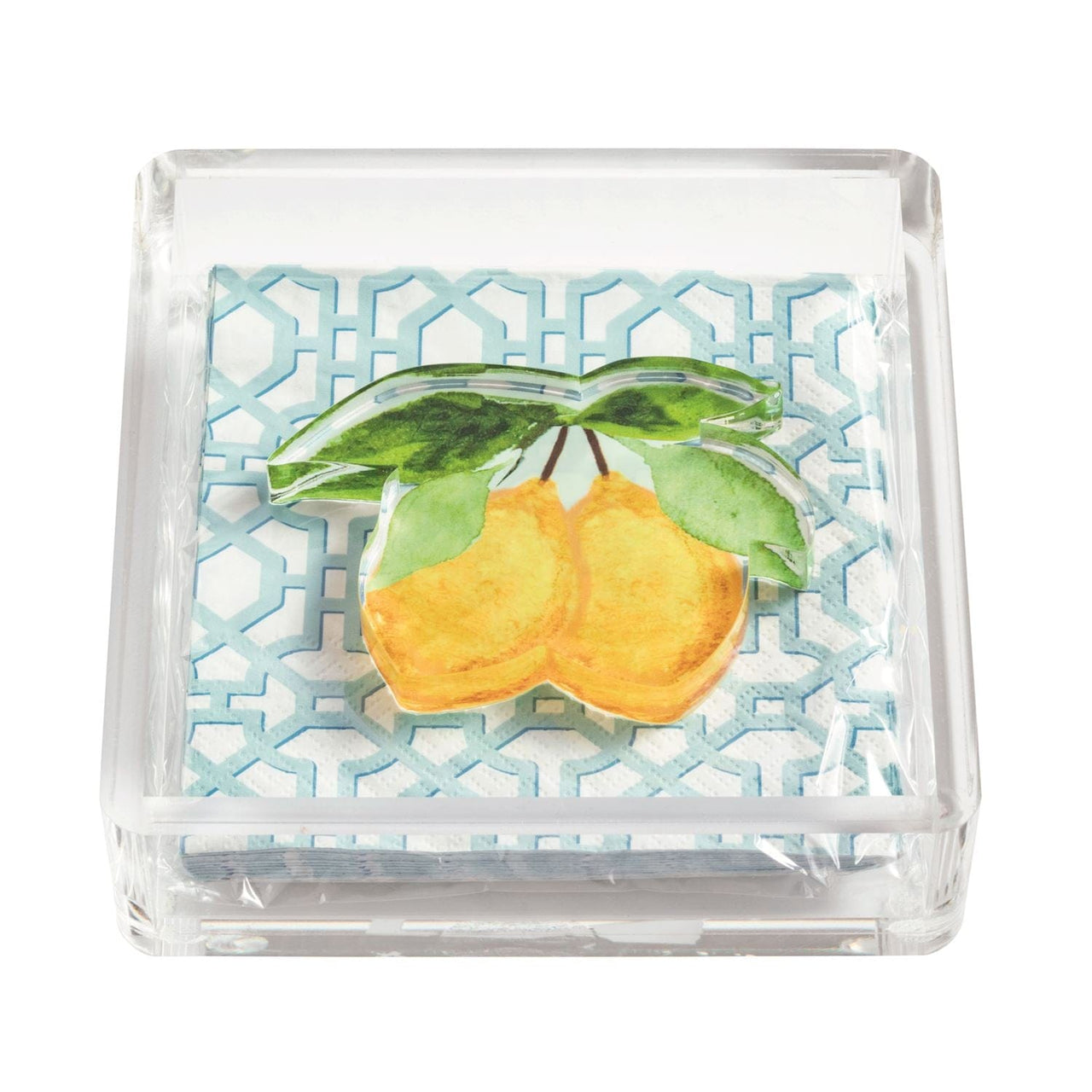 Lemon Napkin Holder with Weight Mud Pie Napkins