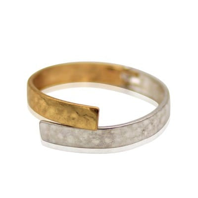 Levi Gold Silver Hinge Bracelet, Two-Tone Meghan Browne Accessories