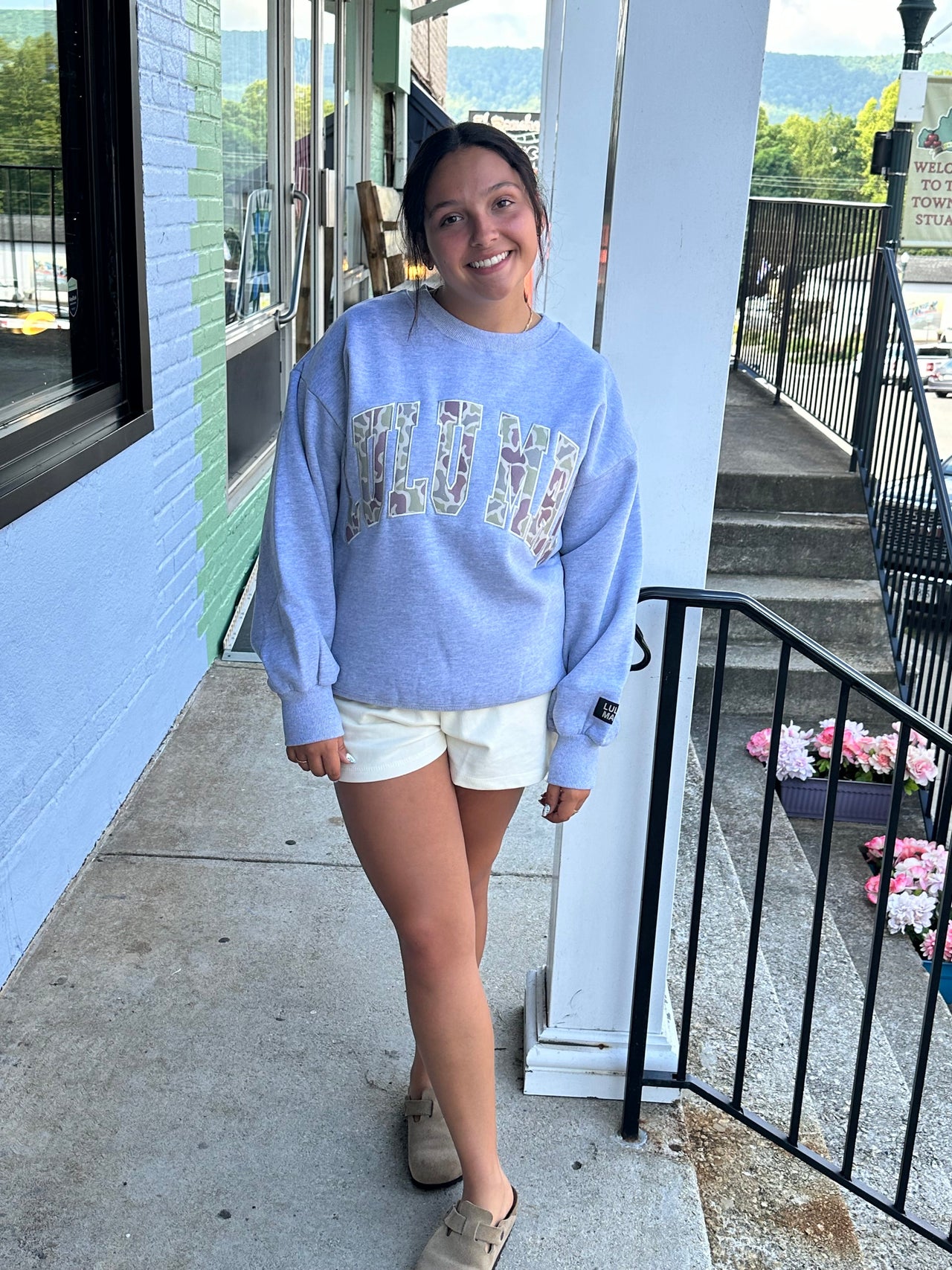 Light Grey LuLu Mac Sweatshirt w CamouflageAppliqué Girlie Girl / LuLu Mac