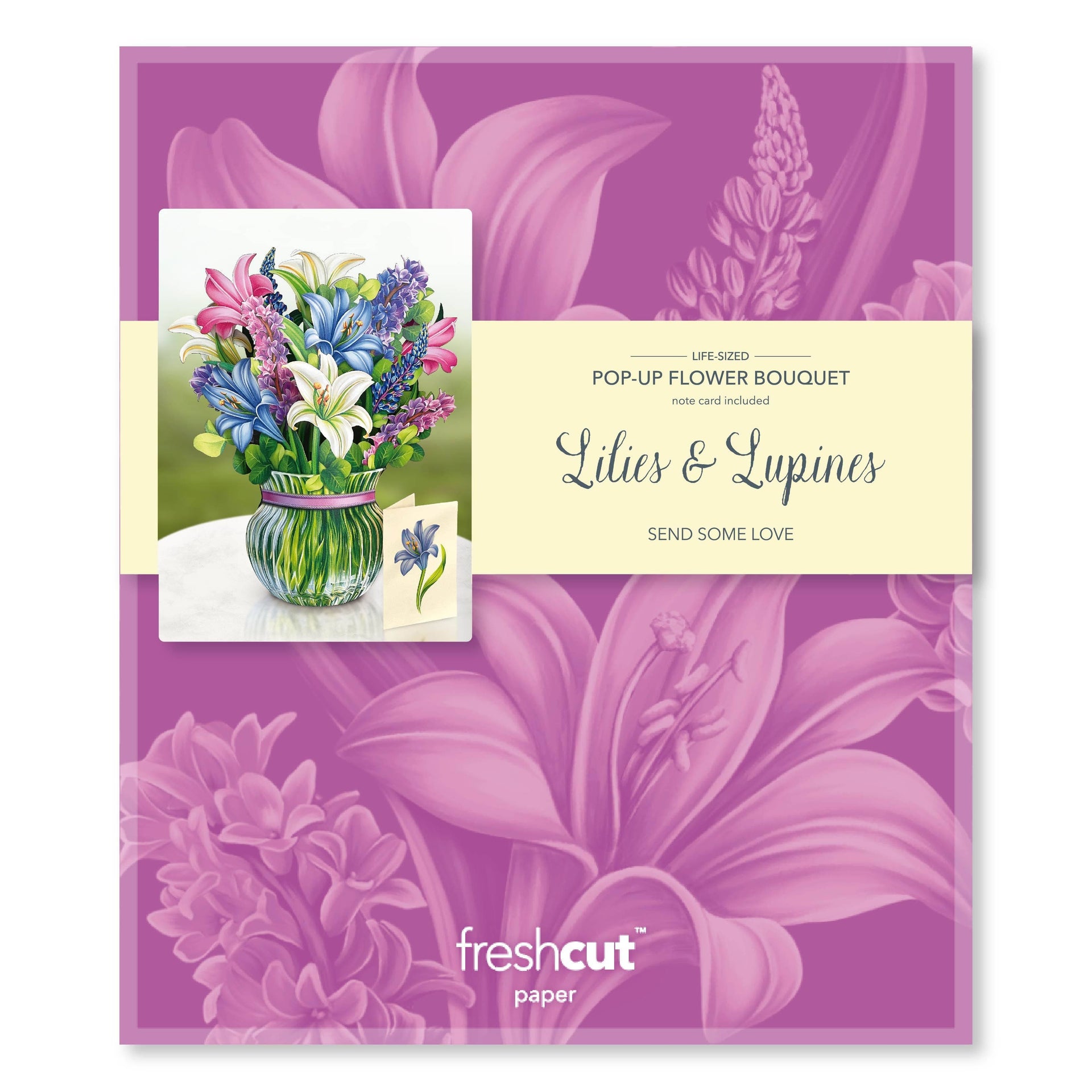 Lilies & Lupines (8 Pop-up Greeting Cards) FreshCut Paper LLC