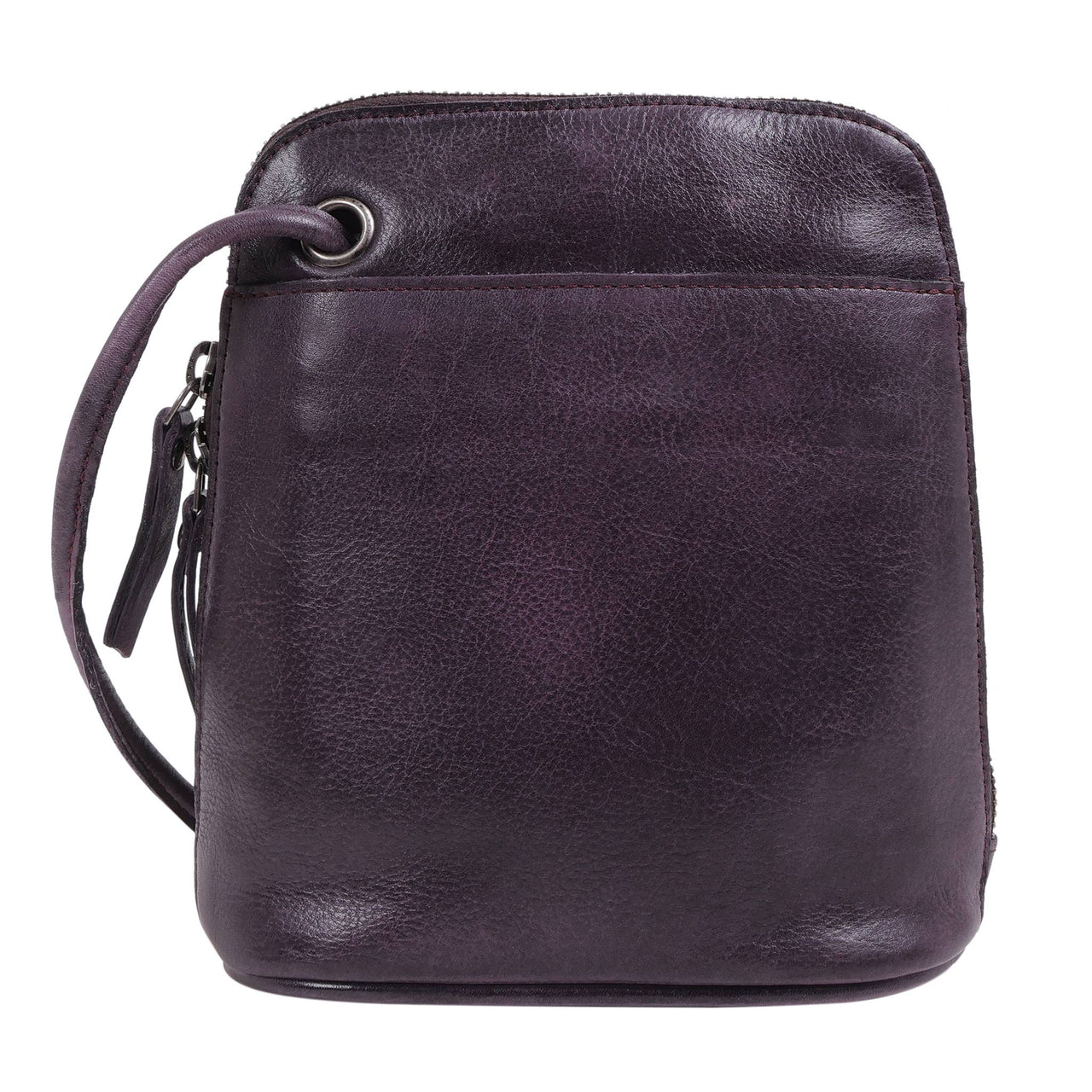 Lilly Handcrafted Leather Crossbody Bags: Eggplant Latico Leathers
