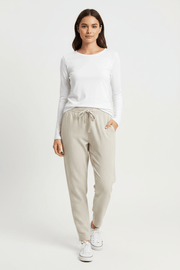 Linen Blend Pull on Pant - Oatmeal UmGee Casual Pant