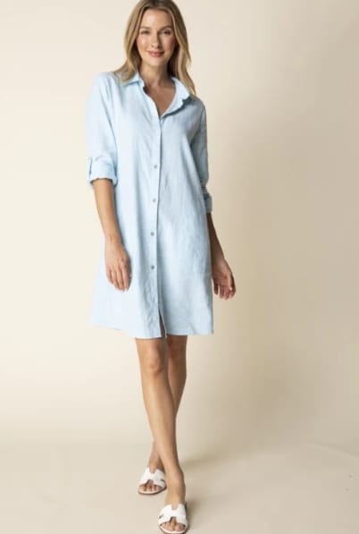 Linen Solid Shirtdress by Habitat | Topaz Habitat Dress