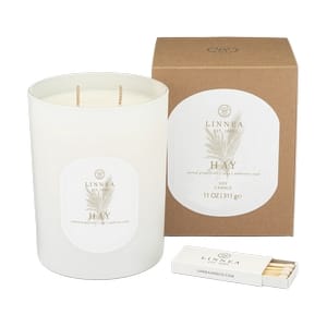 Linnea Hay Large 2-Wick Candle, Salted Grapefruit Sage Linnea Candle