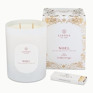 Linnea Noel Large 2-Wick Soy Candle, 11 oz, White Linnea Candle