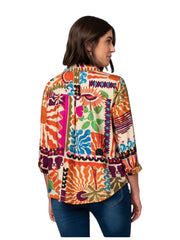 Linque Design Button Front Top Pine Apparel Casual Top