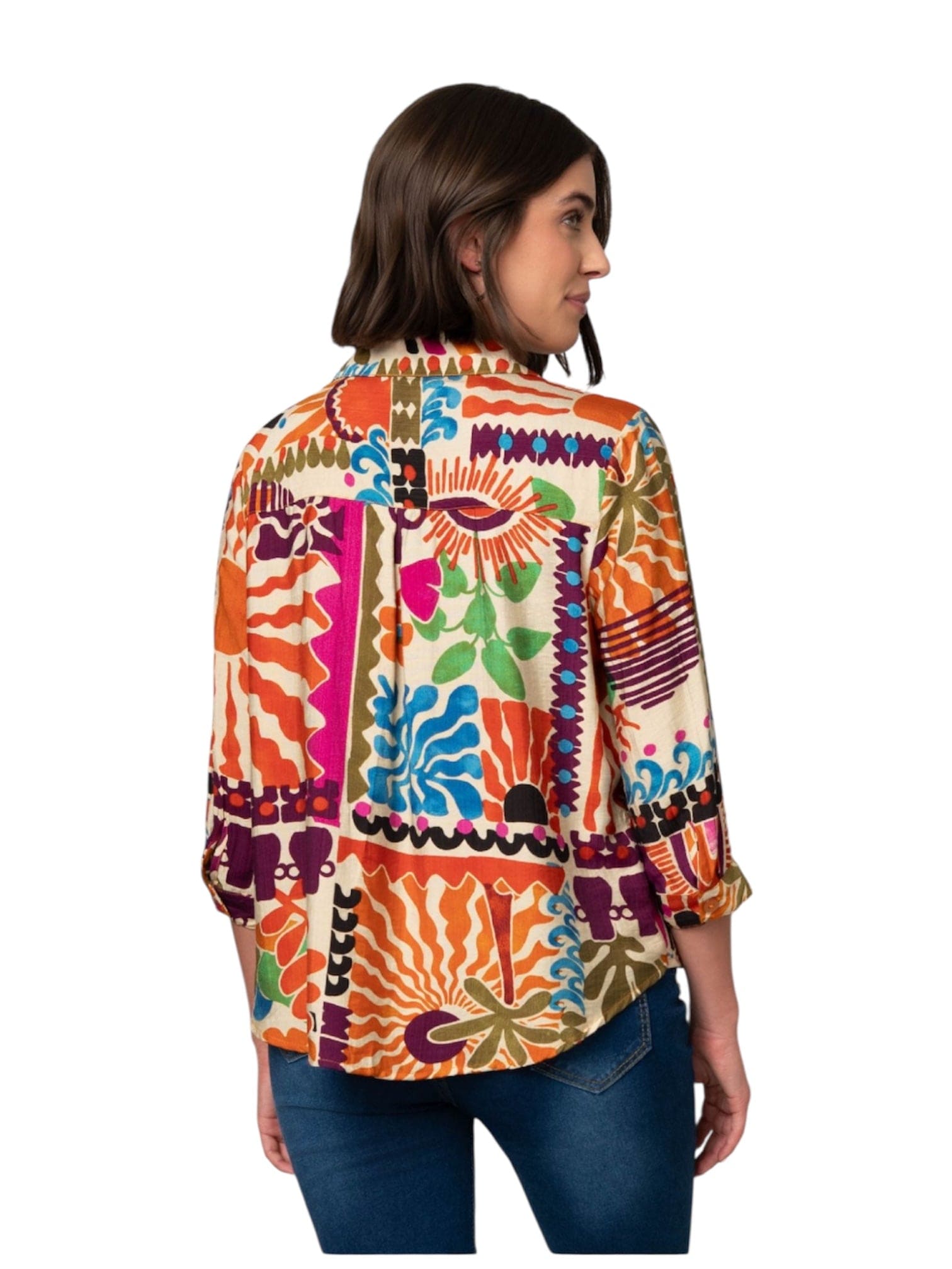 Linque Design Button Front Top Pine Apparel Casual Top