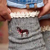 Little Things Embroidered Socks - Donkey Natural Life Socks
