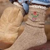 Little Things Embroidered Socks - flower Natural Life Socks