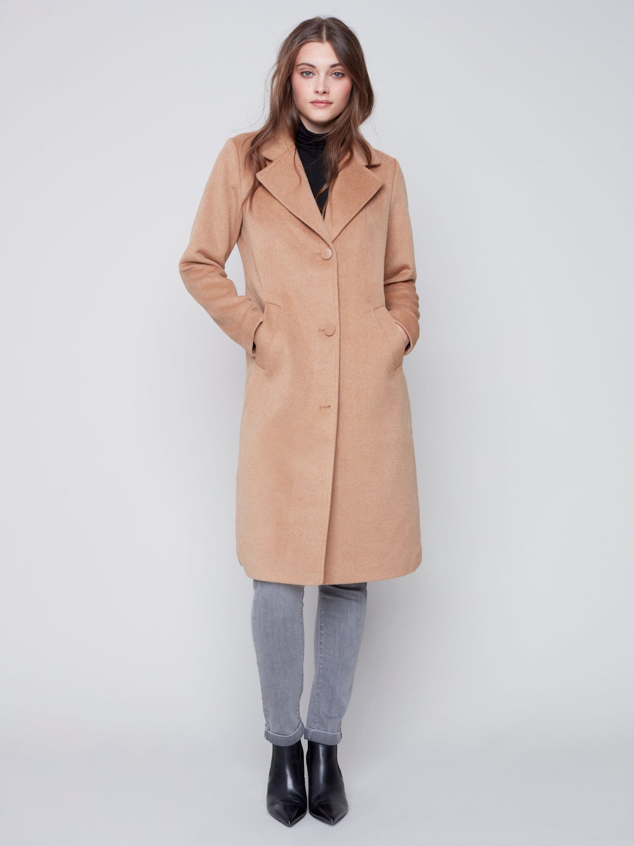 Long Coat Hepburn Style by Charlie B Charlie B Coat