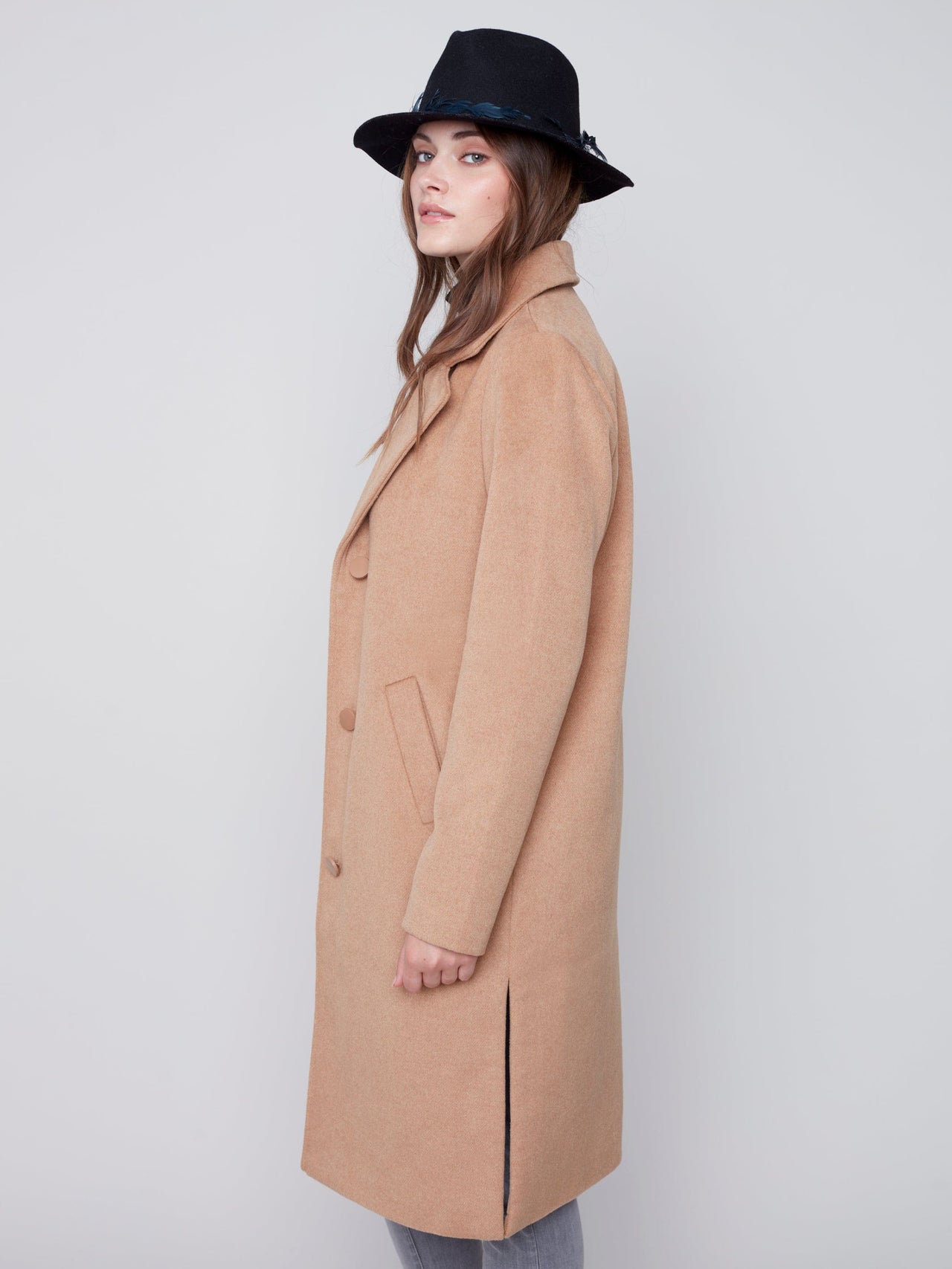 Long Coat Hepburn Style by Charlie B Charlie B Coat