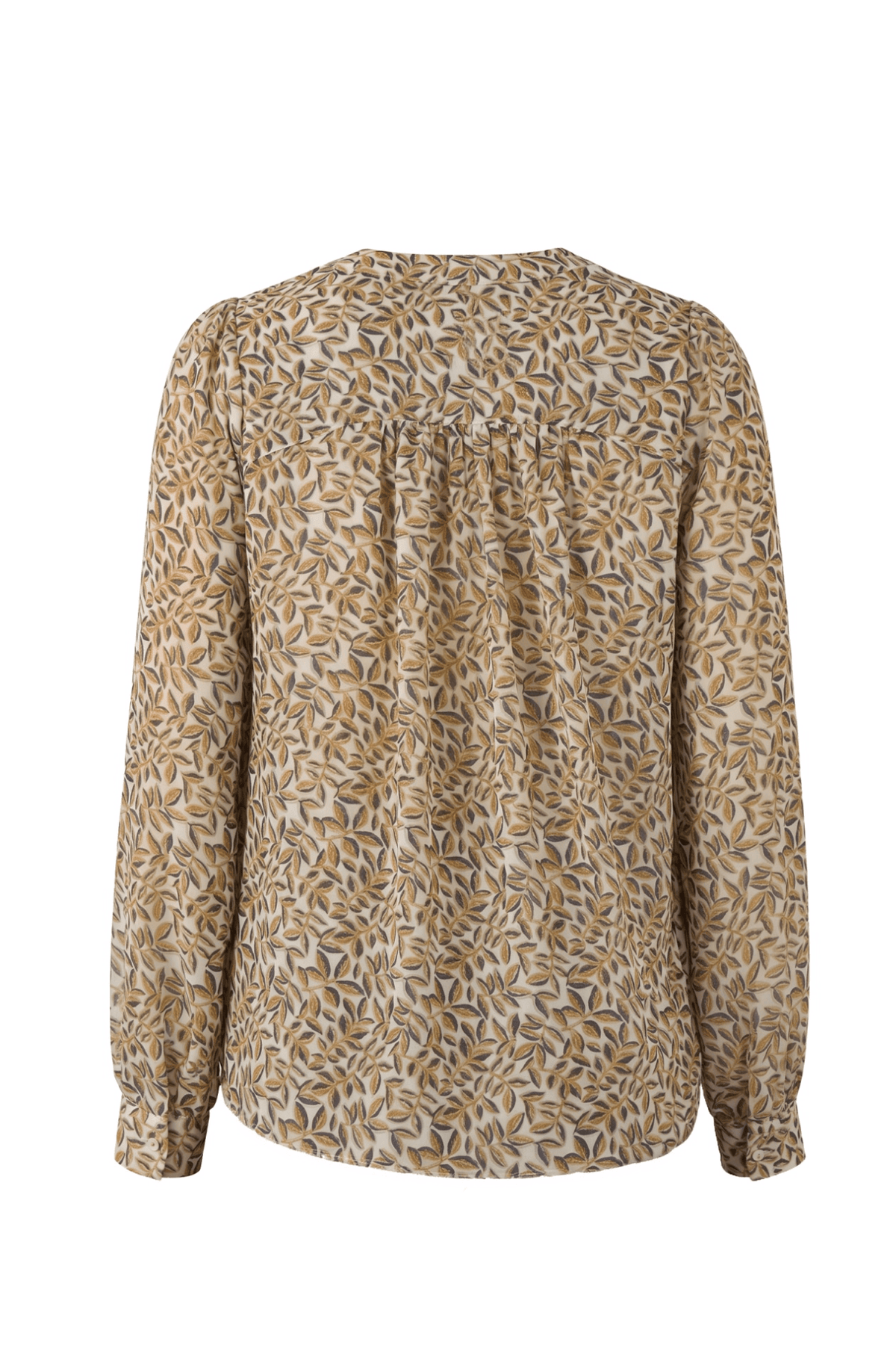 Long Sleeve Lace Up Front Woven Blouse, Gold Blue Multi Liverpool Top