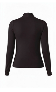 Long Slv Wrap Neck Knit Top, Java Liverpool Top