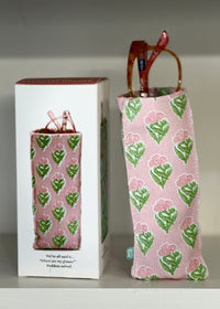 Thumbnail for Looking Good - Floral Block Print Two’s Company holder Pink