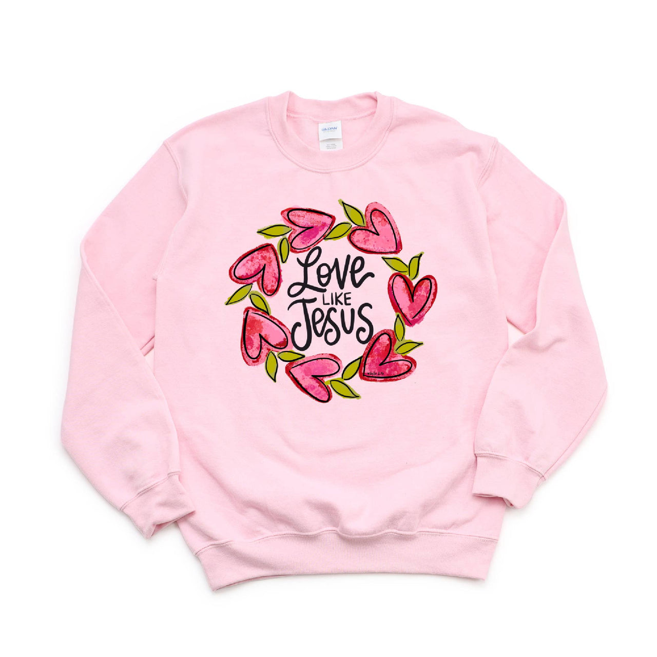 Love Like Jesus Sweatshirt - Minimum 6: Light Pink / Small Baxter & Me