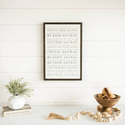 Love them Anyway | Mother Teresa | Wall Art: Soft White-Black Text / Dark Brown Frame / 8 inches x 12 inches Joyfully Said