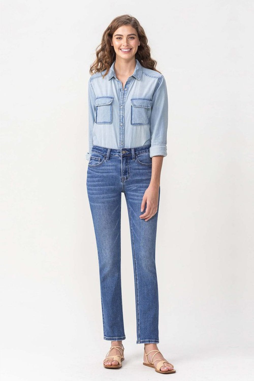 Lovervet Full Size Maggie Midrise Slim Ankle Straight Jeans Trendsi Jeans
