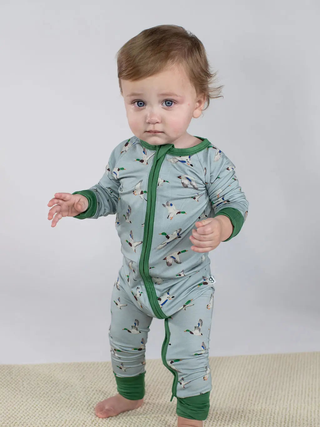 LS Zip PJ by Goosies | Mallard Drake Goosies Sleeper LS Zip PJ 3-6 mos
